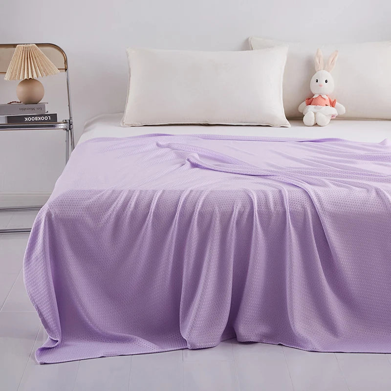 HushWeight Bamboo Cooling Blanket-Lightweight Calm for Warm Nights