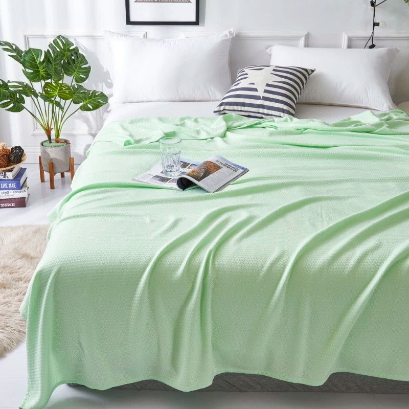 HushWeight Bamboo Cooling Blanket-Lightweight Calm for Warm Nights