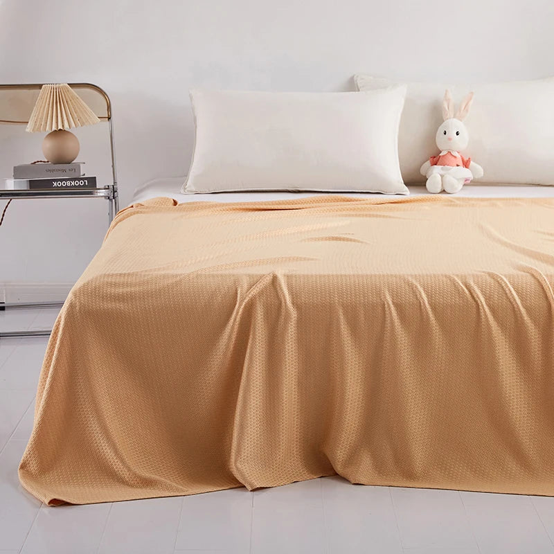 HushWeight Bamboo Cooling Blanket-Lightweight Calm for Warm Nights